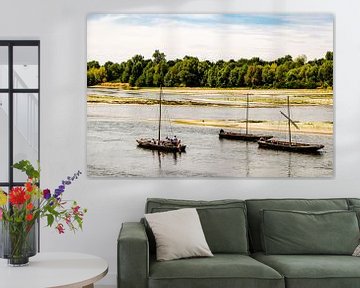Segelboote auf dem Fluss Loire in Frankreich von Dieter Walther
