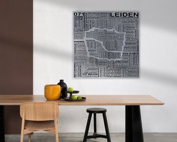 Karte von Leiden von Districto Prints