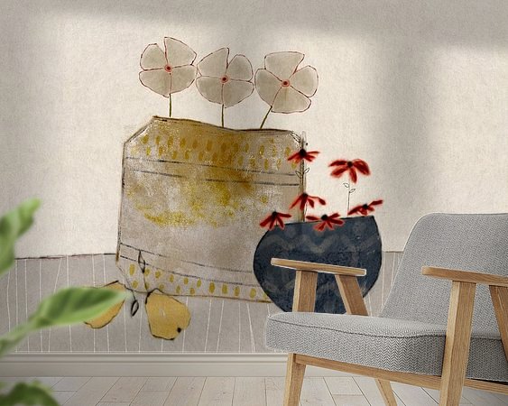 Voorbeeld van het werk in een kamer