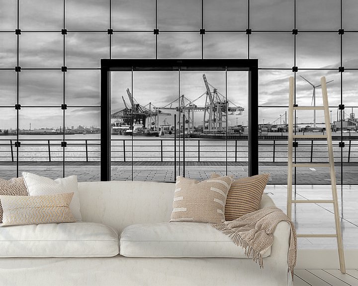 Beispiel fototapete: Hamburger Hafen in schwarzweiß von Tilo Grellmann | Photography