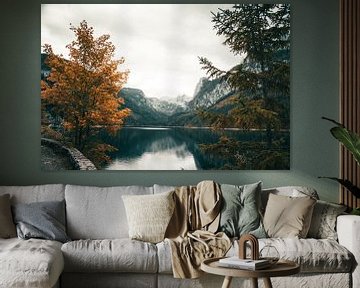 Lac miroir Gosausee en automne sur Marjolijn Barten