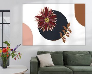 Modern schilderij - Bloemen illustratie van Studio Hinte