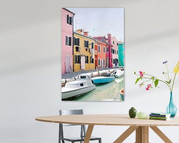 Venice | Colored houses at Burano Island in Italy | Bright summer vibe travel photo wall art print by Milou van Ham