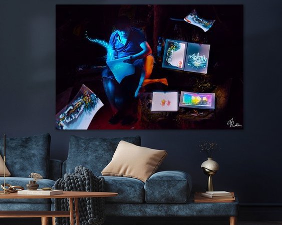 Voorbeeld van het werk in een kamer