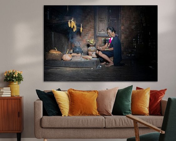 Voorbeeld van het werk in een kamer