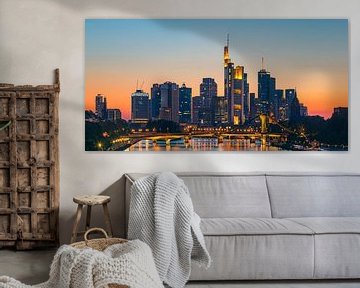 Panorama eines Sonnenuntergangs in Frankfurt am Main von Henk Meijer Photography