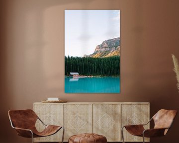 Kanuhaus am Lake Louise in Kanada - Sonnenaufgang von Marit Hilarius