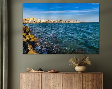Coastline view of Portixol in Palma de Mallorca, Spain Mediterranean Sea, Balearic islands by Alex Winter