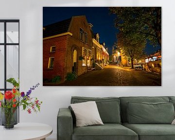 Historic houses in Sneek Friesland at night by Eye on You