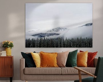 Sneeuw en bewolking - Hemsedalsfjellet, Noorwegen van Lars Scheve
