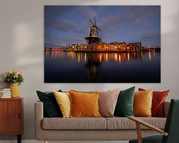 Mill de Adriaan in the blue hour by Richard Valent