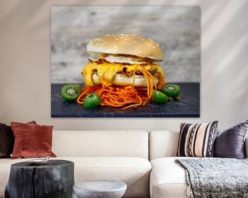 des baies de kiwi sur un burger végétarien sur Time_Pictures