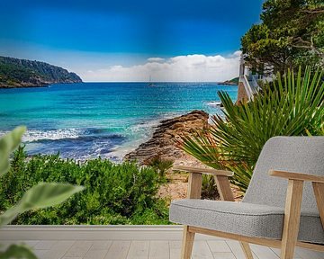 Schilderachtig zeezicht op de baai van Sant Elm, eiland Mallorca Spanje