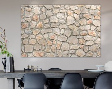 Natural stone wall background structure, close up by Alex Winter