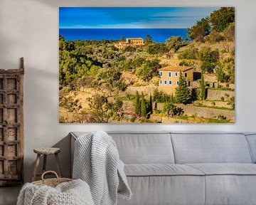 Mediterranean landscape and houses of Deia, Mallorca Spain by Alex Winter