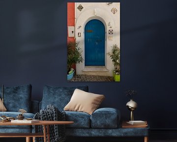 Blaue italienische Tür