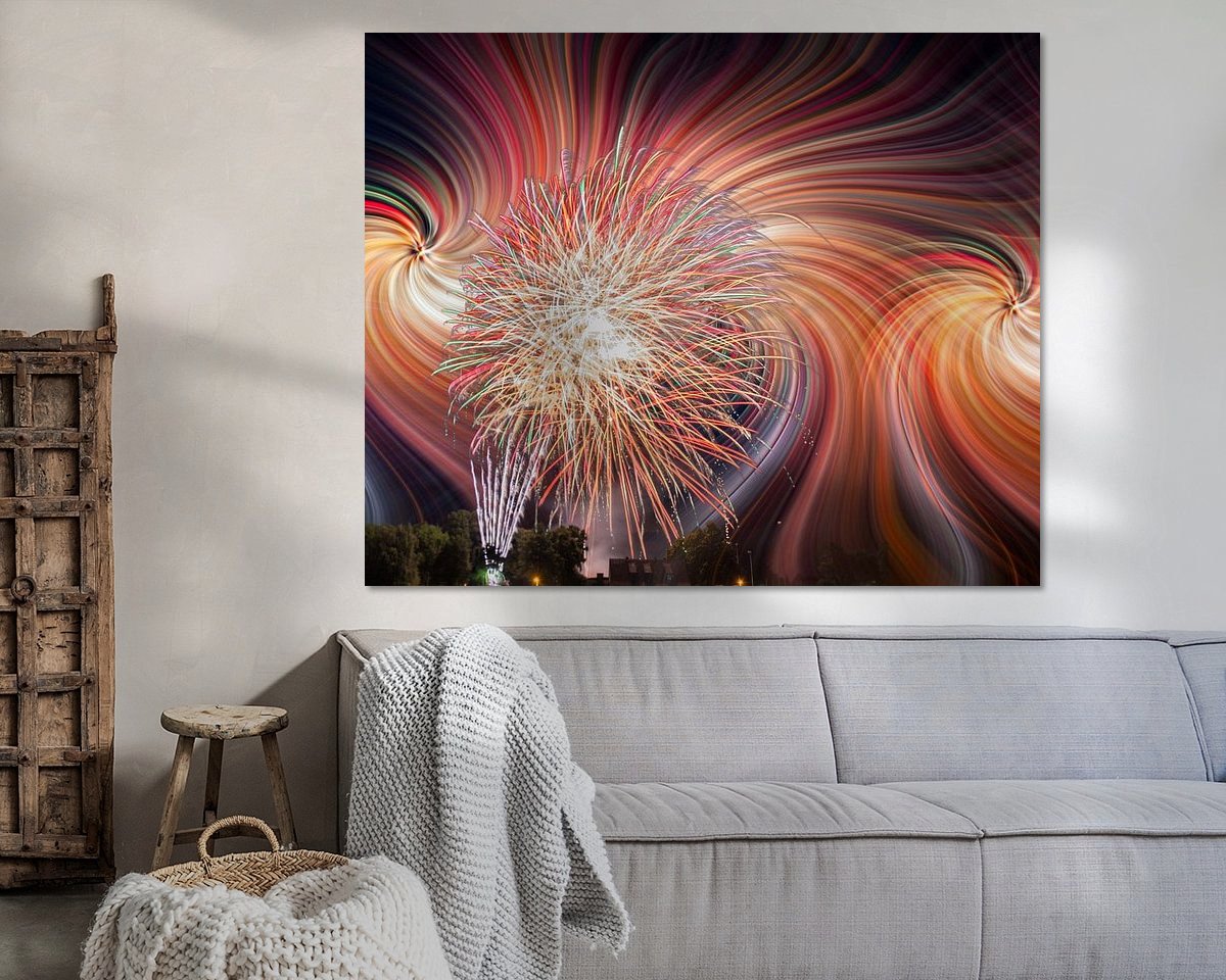 Voorbeeld van het werk in een kamer