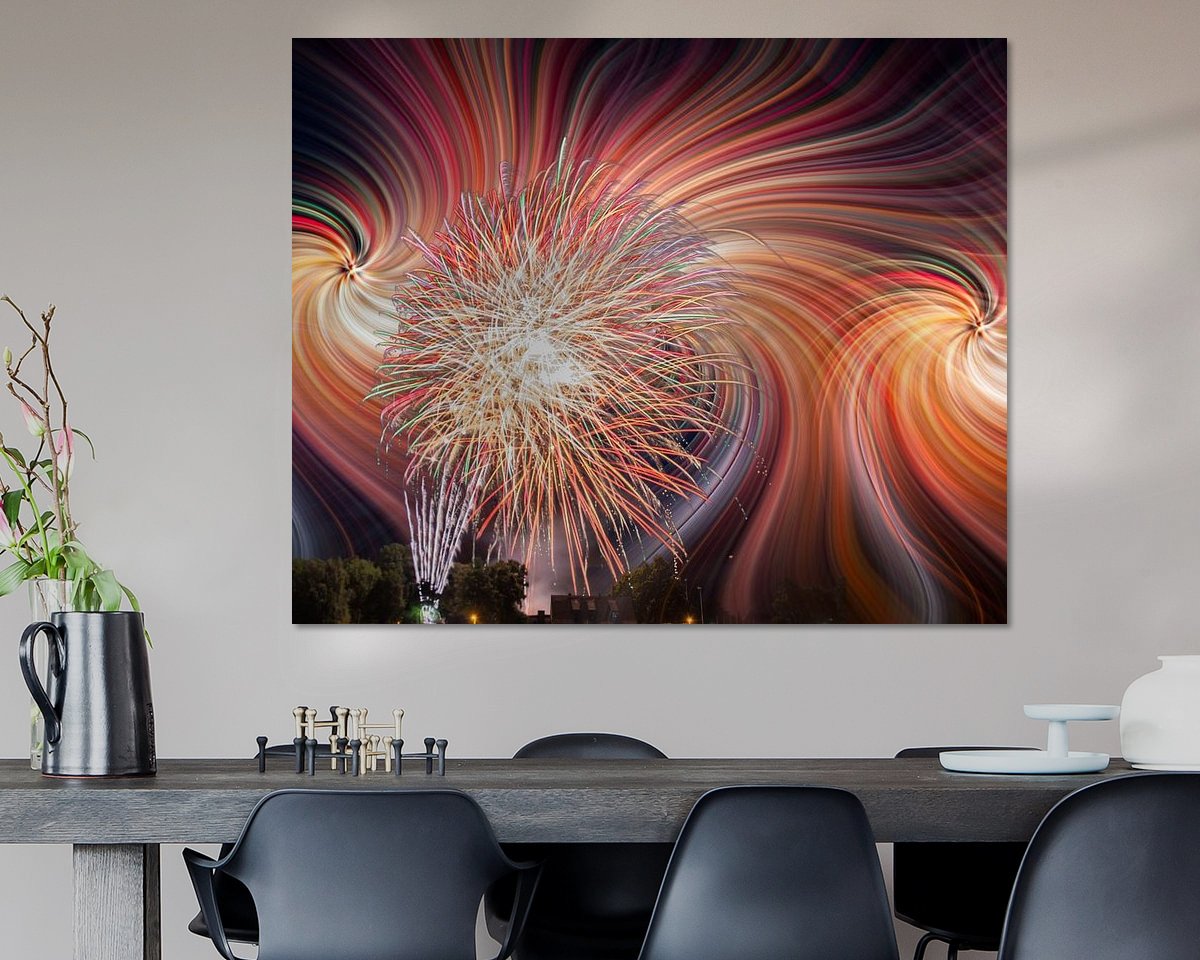 Voorbeeld van het werk in een kamer