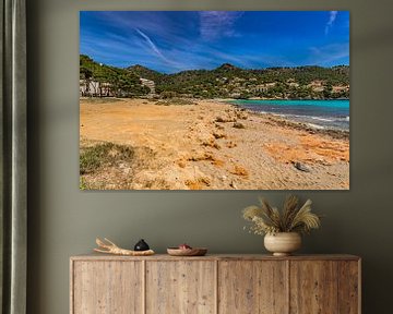 Zeekant van het strand van de baai van Canyamel, eiland Mallorca, Spanje van Alex Winter