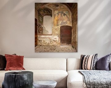 Fresco in kasteel Saliceto, Piemont, Italië