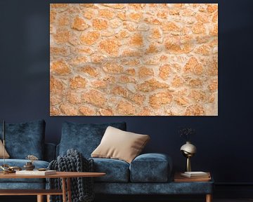 Natural stone wall background structure, close up by Alex Winter