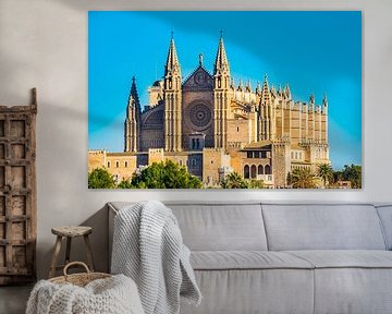 Front view of the famous cathedral of Palma de Majorca, Spain by Alex Winter