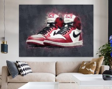 oil painting work of Nike air Jordan shoes by Bert Hooijer