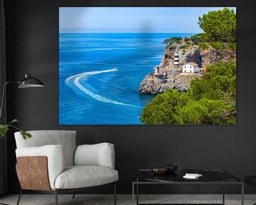 Vue idyllique de Puerto de Soller sur l'île de Majorque, en Espagne. sur Alex Winter