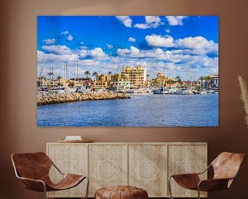 Mooi uitzicht haven jachthaven in Portixol, wijk van Palma de Mallorca van Alex Winter