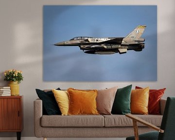 Take off van een Griekse F-16 Fighting Falcon met naverbrander! van Jaap van den Berg
