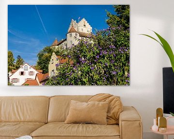 Burg mit Unterstadt in Meersburg am Bodensee Deutschland von Dieter Walther