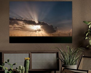 Windpark in mooi licht van Geke Willems