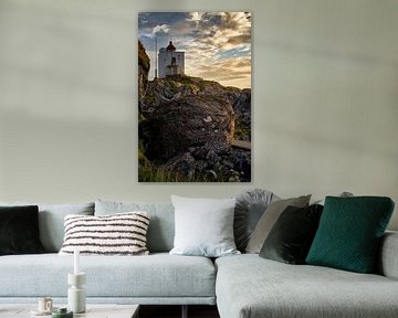 Ulla lighthouse on a warm summer day, Haramsøya, Ålesund, Norway
