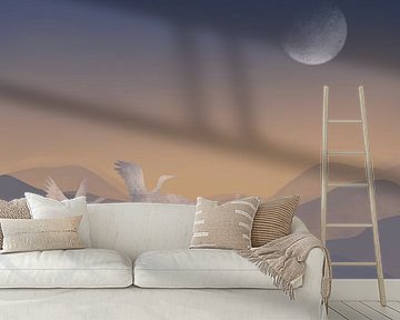 Japanische Kraniche - Land der aufgehenden Sonne von Studio Hinte