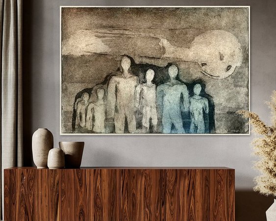 Voorbeeld van het werk in een kamer