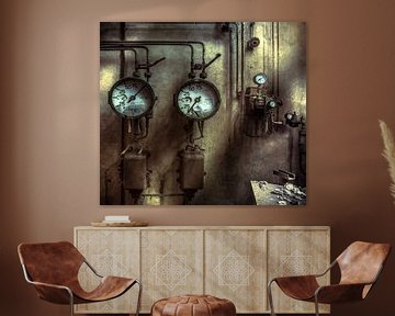 Waterdrukmeters in een oude energiefabriek van Olivier Photography