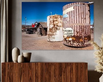 oude opslagtanks en gevangenis in Seligman Arizona Route 66 USA van Dieter Walther