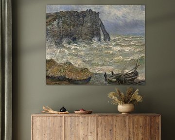 Ruwe zee bij Etretat, Claude Monet