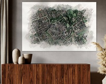 Map of Woerden in Watercolor Style by Aquarel Creative Design
