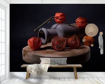 The fallen vase with lanterns (balancing on the wooden plank). by Marjolijn van den Berg