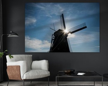 Hollandse Windmolen met tegenlicht