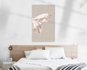 Butterfly - Taupe - Modern diptych by Studio Hinte