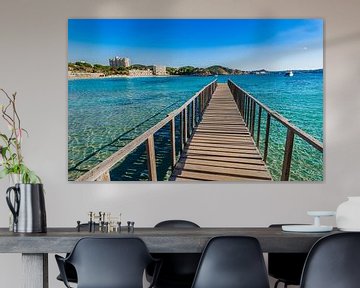 Wooden pier at the beautiful seaside on Majorca island by Alex Winter