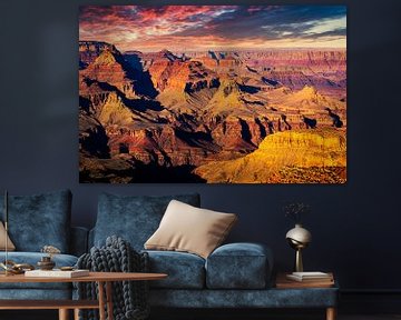 Naturwunder Schlucht und Colorado River Grand Canyon Nationalpark in Arizona USA mit Bewölkung von Dieter Walther