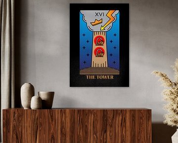 De Toren Tarotkaart XVI Spirituele Muurdecoratie Kunst Print van Millennial Prints