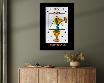 Gematigdheid Tarotkaart XIV Spirituele Muurdecoratie Kunst Print van Millennial Prints