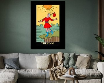 De Dwaas Tarot Kaart O Spirituele Muurdecoratie Kunst Print van Millennial Prints