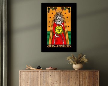 Muntenkoningin Tarot Kaart Spirituele Muurdecoratie Kunst Print van Millennial Prints