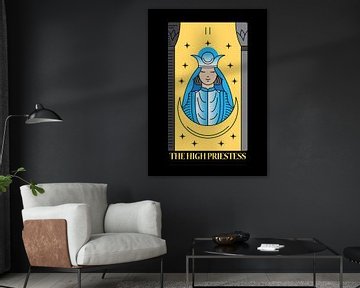 De Hoge Priesteres Tarot Kaart II Spirituele Muurdecoratie Kunst Print van Millennial Prints