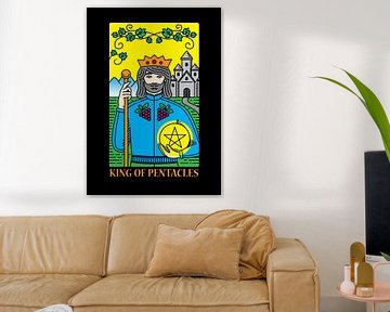 De Koning van de Munten Tarot Kaart Spirituele Muurdecoratie Art Print van Millennial Prints